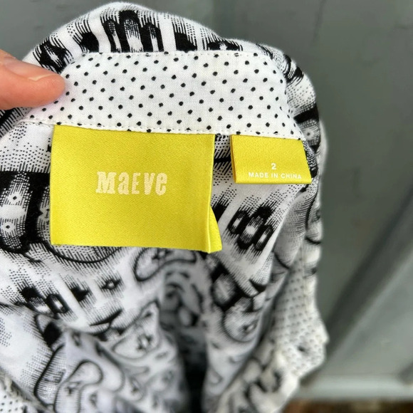 Maeve Anni Popover Blouse with Bicycles, size  2 - Picture 12 of 13